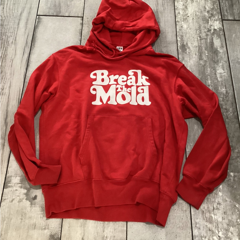 Uniqlo Red Hoodie Sweater break the Mold size med unisex #sh